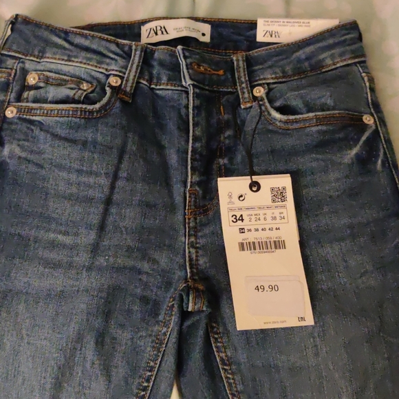 Zara skinny blue jeans